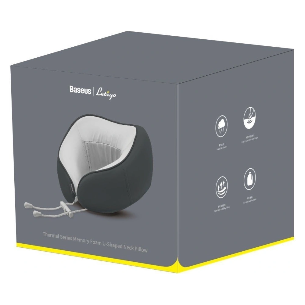 Poduszka podróżna z pianką pamięciową Baseus Thermal Series, z dwoma wkładami (grafitowa)
