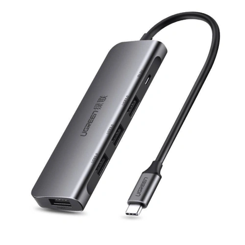 Kup UGREEN CM136 4-in-1-Hub-Adapter USB-C auf HDMI 4K, 3x USB 3.0, Typ-C PD + AUX - UGR487 - {ean13} - Sklep Home Screen