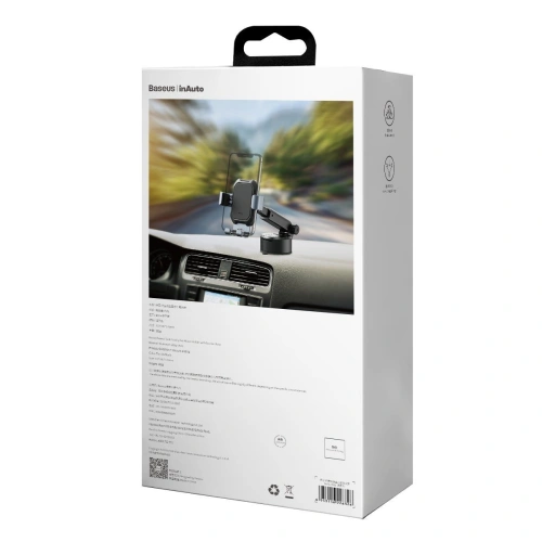 Buy Gravity car mount for Baseus Tank phone with suction cup (black) - BSU1742BLK - {ean13} - Home Screen Store Europe