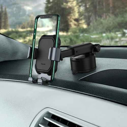 Buy Gravity car mount for Baseus Tank phone with suction cup (black) - BSU1742BLK - {ean13} - Home Screen Store Europe