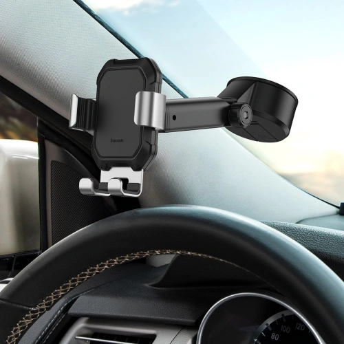 Buy Gravity car mount for Baseus Tank phone with suction cup (silver) - BSU1743SLV - {ean13} - Home Screen Store Europe
