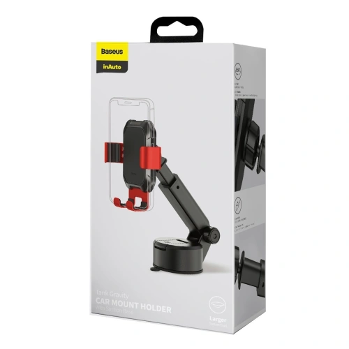 Buy Gravity car mount for Baseus Tank phone with suction cup (red) - BSU1744RED - {ean13} - Home Screen Store Europe