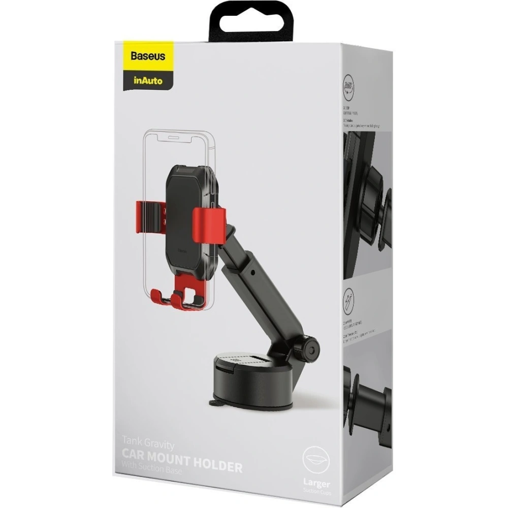 Uchwyt samochodowy grawitacyjny do telefonu Baseus Tank z przyssawką (czerwony)