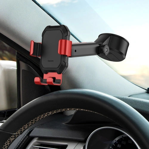 Buy Gravity car mount for Baseus Tank phone with suction cup (red) - BSU1744RED - {ean13} - Home Screen Store Europe