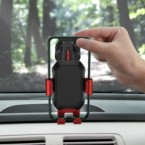 Buy Gravity car mount for Baseus Tank phone with suction cup (red) - BSU1744RED - {ean13} - Home Screen Store Europe