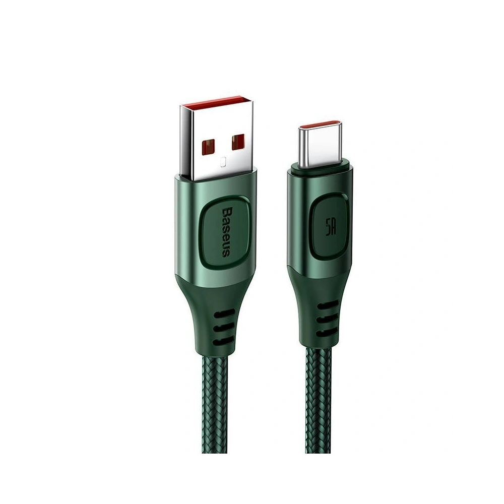 Kabel szybkiego ładowania USB-C Baseus Flash, QC 3.0, Huawei SCP, Samsung AFC, 5A, 1m (zielony)