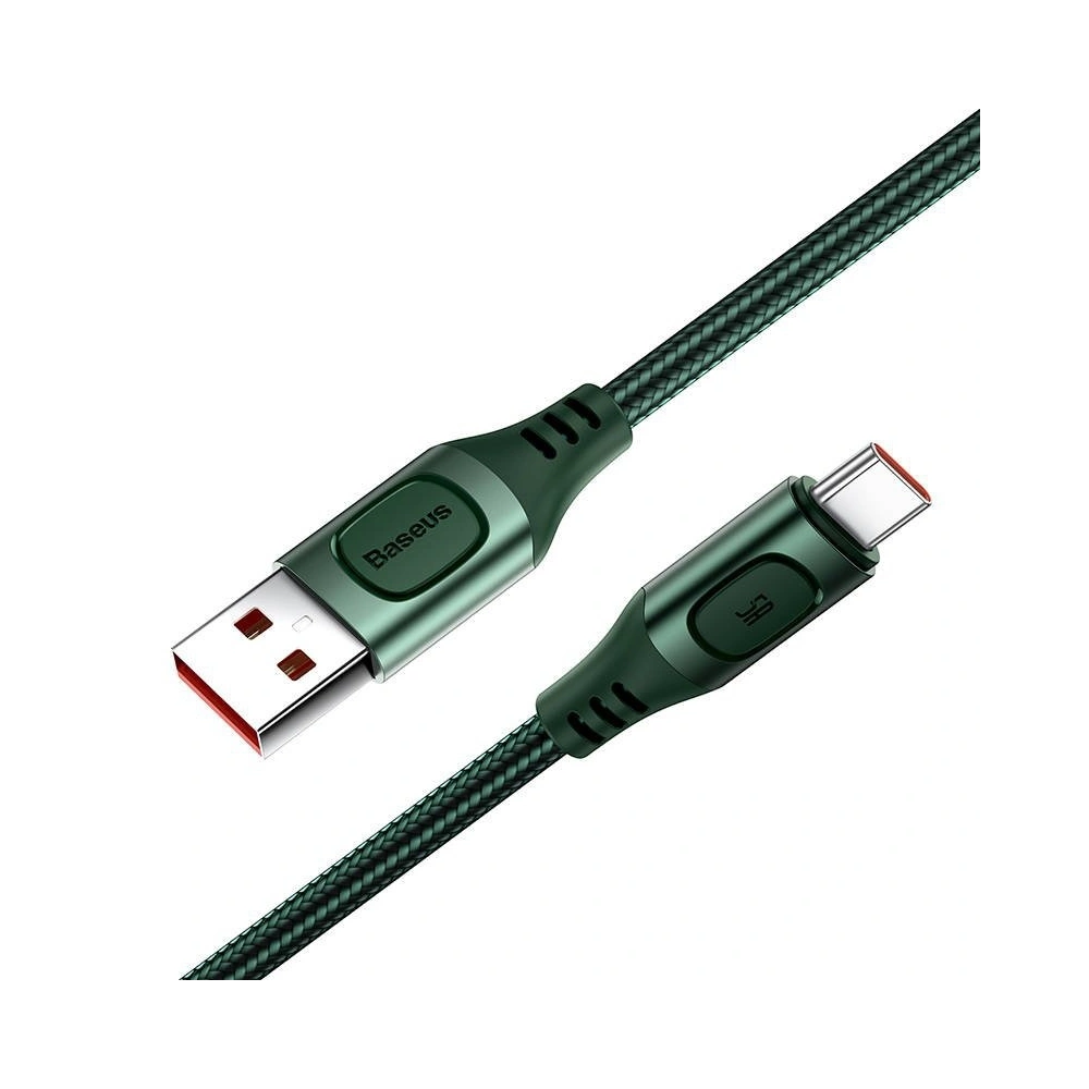 Kabel szybkiego ładowania USB-C Baseus Flash, QC 3.0, Huawei SCP, Samsung AFC, 5A, 1m (zielony)