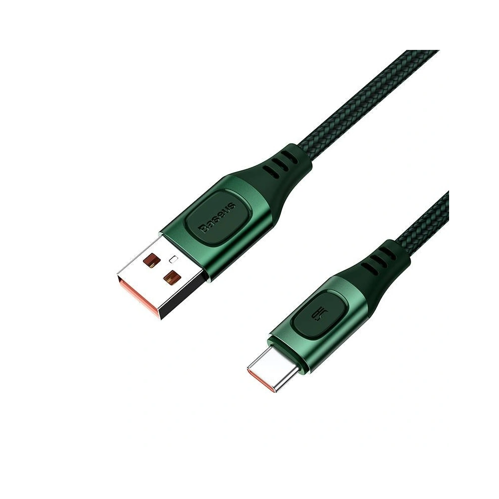 Kabel szybkiego ładowania USB-C Baseus Flash, QC 3.0, Huawei SCP, Samsung AFC, 5A, 1m (zielony)