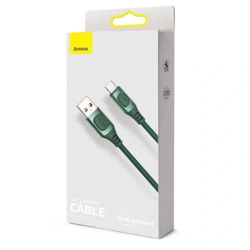 Buy Quick Charge USB-C Baseus Flash, QC 3.0, Huawei SCP, Samsung AFC, 5A, 1m (green) - BSU1746GRN - {ean13} - Home Screen Store Europe