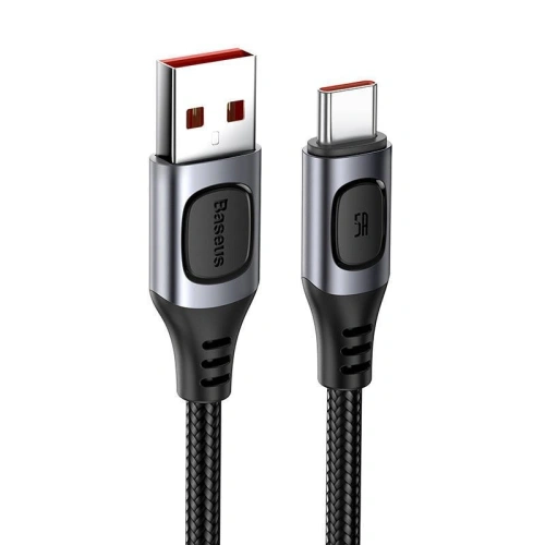 Kup USB-C gyors töltő kábel Baseus Flash, QC 3.0, Huawei SCP, Samsung AFC, 5A, 1m (szürke) - BSU1747GRY - {ean13} - Sklep Home Screen