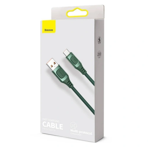 Kup Kabel szybkiego ładowania USB-C Baseus Flash, QC 3.0, Huawei SCP, Samsung AFC, 5A, 2m (zielony) - BSU1748GRN - {ean13} - Sklep Home Screen