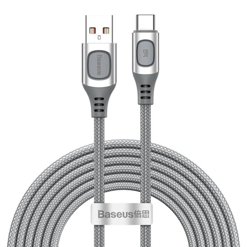 Kup Kabel rychlého nabíjení USB-C Baseus Flash, QC 3.0, Huawei SCP, Samsung AFC, 5A, 2m (stříbrný) - BSU1750SLV - {ean13} - Sklep Home Screen