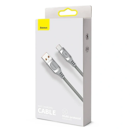 Kup Kabel rychlého nabíjení USB-C Baseus Flash, QC 3.0, Huawei SCP, Samsung AFC, 5A, 2m (stříbrný) - BSU1750SLV - {ean13} - Sklep Home Screen