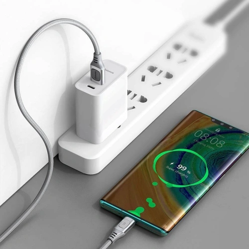 Kup Kabel rychlého nabíjení USB-C Baseus Flash, QC 3.0, Huawei SCP, Samsung AFC, 5A, 2m (stříbrný) - BSU1750SLV - {ean13} - Sklep Home Screen