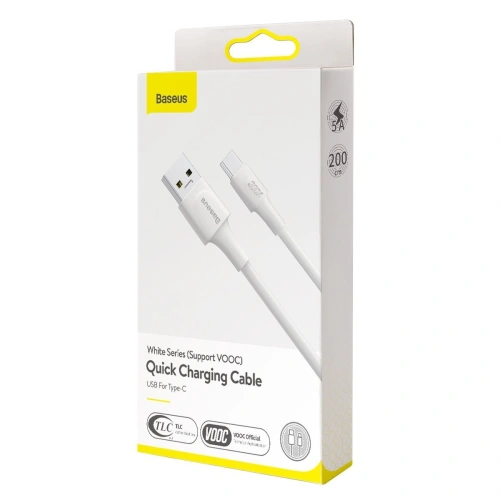 Kup USB-C kábel Baseus Fehér Sorozat, VOOC, QC, 5A, 2m (fehér) - BSU1761WHT - {ean13} - Sklep Home Screen