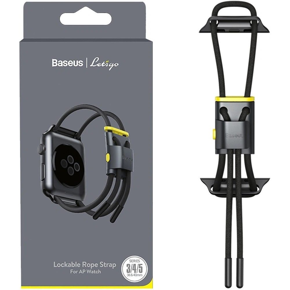 Pasek Baseus Lets Go do Apple Watch 4/5/6/7/SE/8/9/10 40/41/42mm (szaro-żółty)