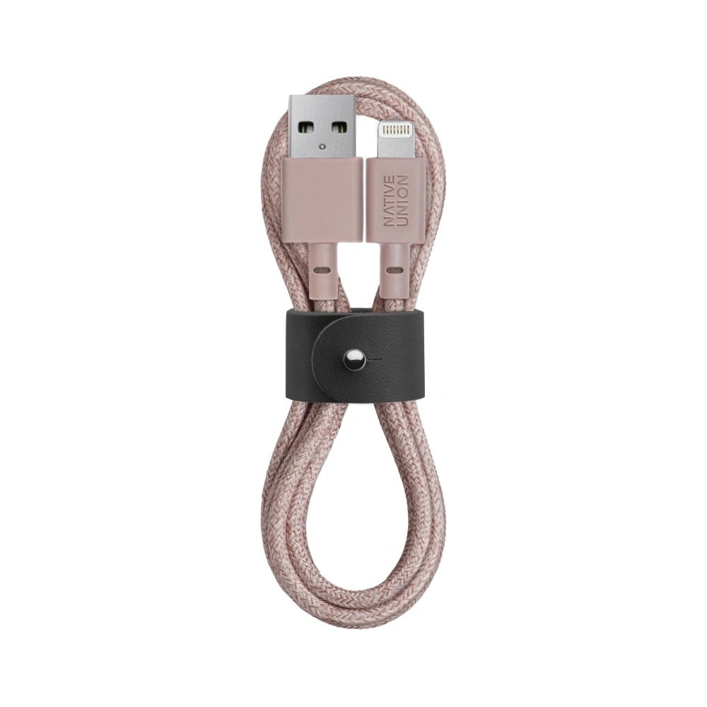 Kabel Native Union Belt Cable Lightning ze skórzanym zapięciem 1,2m (rose)
