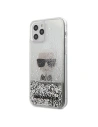 Etui Karl Lagerfeld KLHCP12LGLIKSL Apple iPhone 12 Pro Max srebrny/silver hardcase Ikonik Liquid Glitter