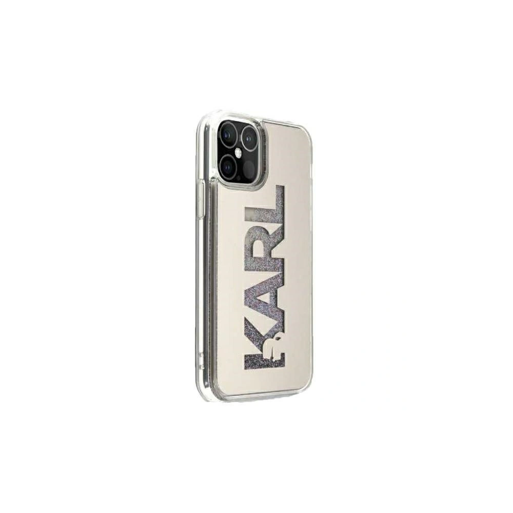 Etui Karl Lagerfeld KLHCP12LKLMLGR Apple iPhone 12 Pro Max srebrny/silver hardcase Mirror Liquid Glitter Karl