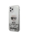 Karl Lagerfeld Apple Tasche KLHCP12MGLIKSL iPhone 12/12 Pro silber/silberne Hartschale Ikonik Liquid Glitter