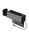 Baseus Deluxe Metalowy organizer samochodowy z uchwytem na kubek, 2x ładowanie USB (czarny)