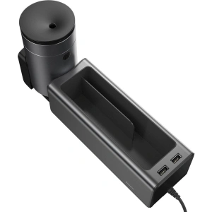 Baseus Deluxe Metal car organizer with cup holder, 2x USB charge (black)