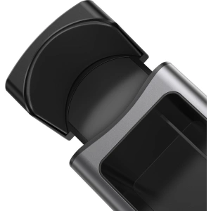 Baseus Deluxe Fém autós tároló italos pohártartóval, 2x USB töltés (fekete)