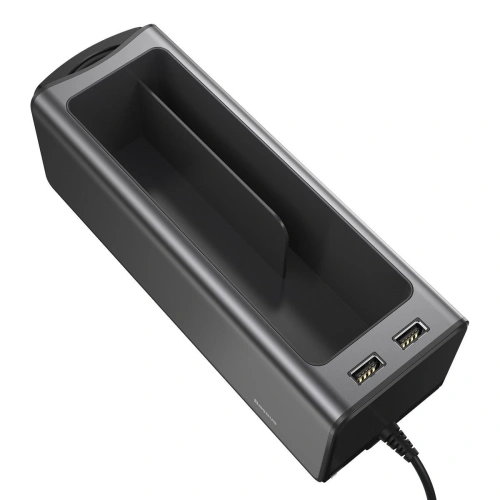 Kup Baseus Deluxe kovový automobilový organizér s držákem na hrnek, 2x USB nabíjení (černý) - BSU1771BLK - {ean13} - Sklep Home Screen
