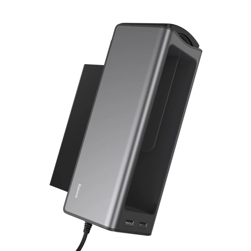 Kup Baseus Deluxe kovový automobilový organizér s držákem na hrnek, 2x USB nabíjení (černý) - BSU1771BLK - {ean13} - Sklep Home Screen