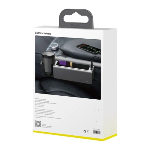 Kup Baseus Deluxe kovový automobilový organizér s držákem na hrnek, 2x USB nabíjení (černý) - BSU1771BLK - {ean13} - Sklep Home Screen