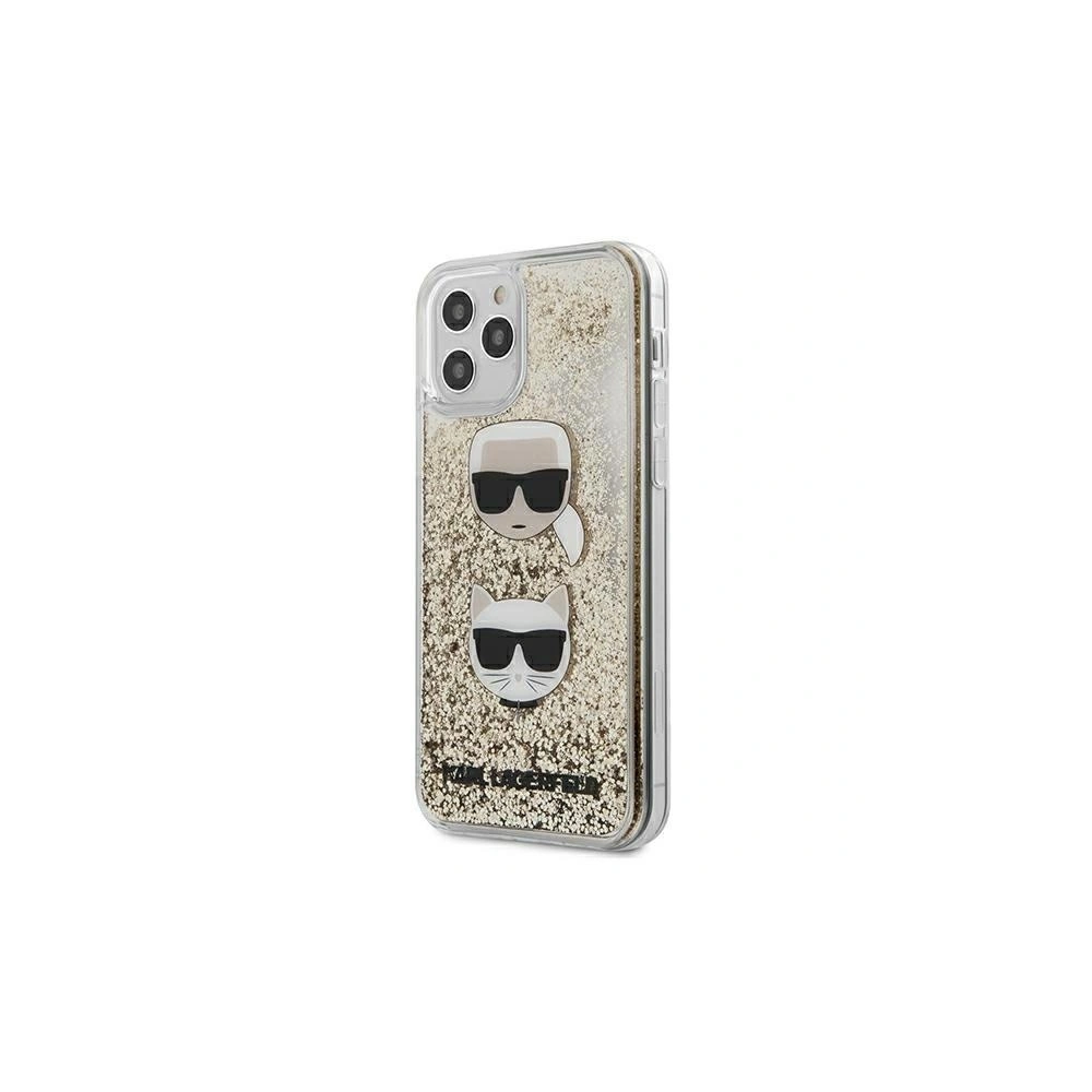 Etui Karl Lagerfeld KLHCP12SKCGLGO Apple iPhone 12 mini złoty/gold hardcase Liquid Glitter Karl&Choupette