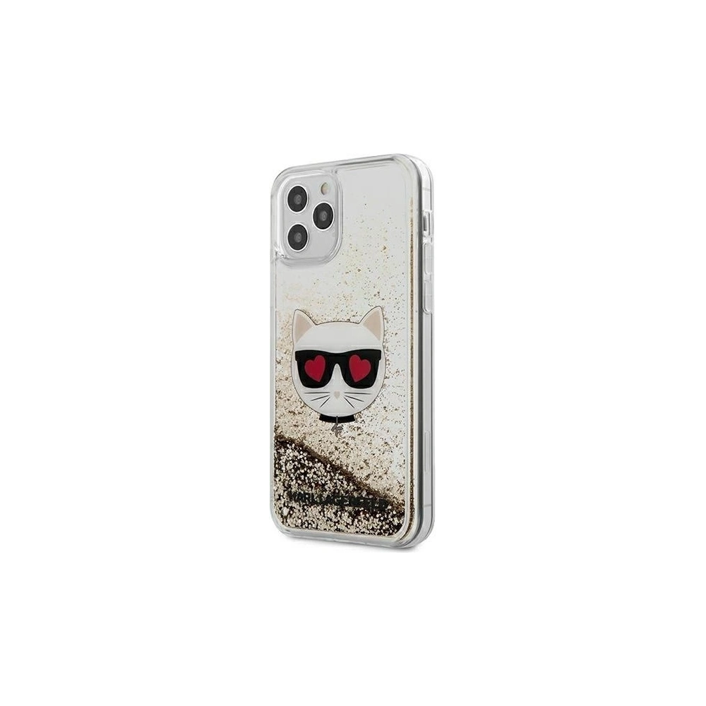 Etui Karl Lagerfeld KLHCP12SLCGLGO Apple iPhone 12 mini złoty/gold hardcase Liquid Glitter Choupette