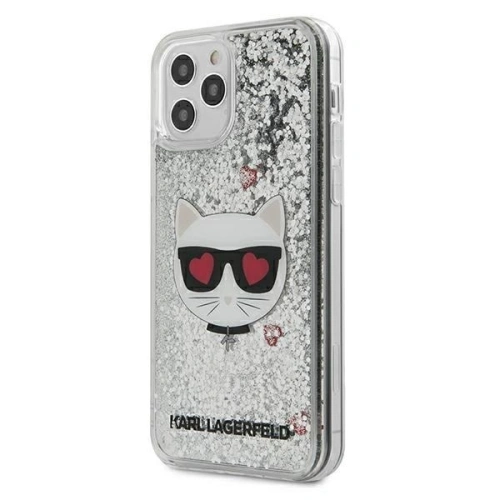 Kup Etui Karl Lagerfeld KLHCP12SLCGLSL Apple iPhone 12 mini argintiu/silver hardcase Liquid Glitter Choupette - KLD352SLV - {ean13} - Sklep Home Screen