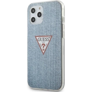 Etui Guess GUHCP12LPCUJULLB Apple iPhone 12 Pro Max modré/světle modré tvrdé pouzdro Jeans Collection