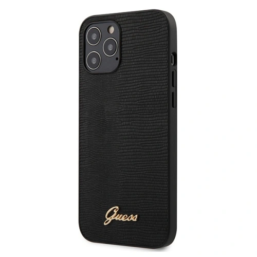 Kup Etui Guess GUHCP12LPCUMLLIBK Apple iPhone 12 Pro Max fekete/black hardcase Lizard Collection - GUE609BLK - {ean13} - Sklep Home Screen
