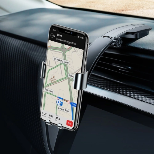 Buy Baseus Metal Age Gravitational car holder connecting rod type (Silver) - BSU1772SLV - {ean13} - Home Screen Store Europe