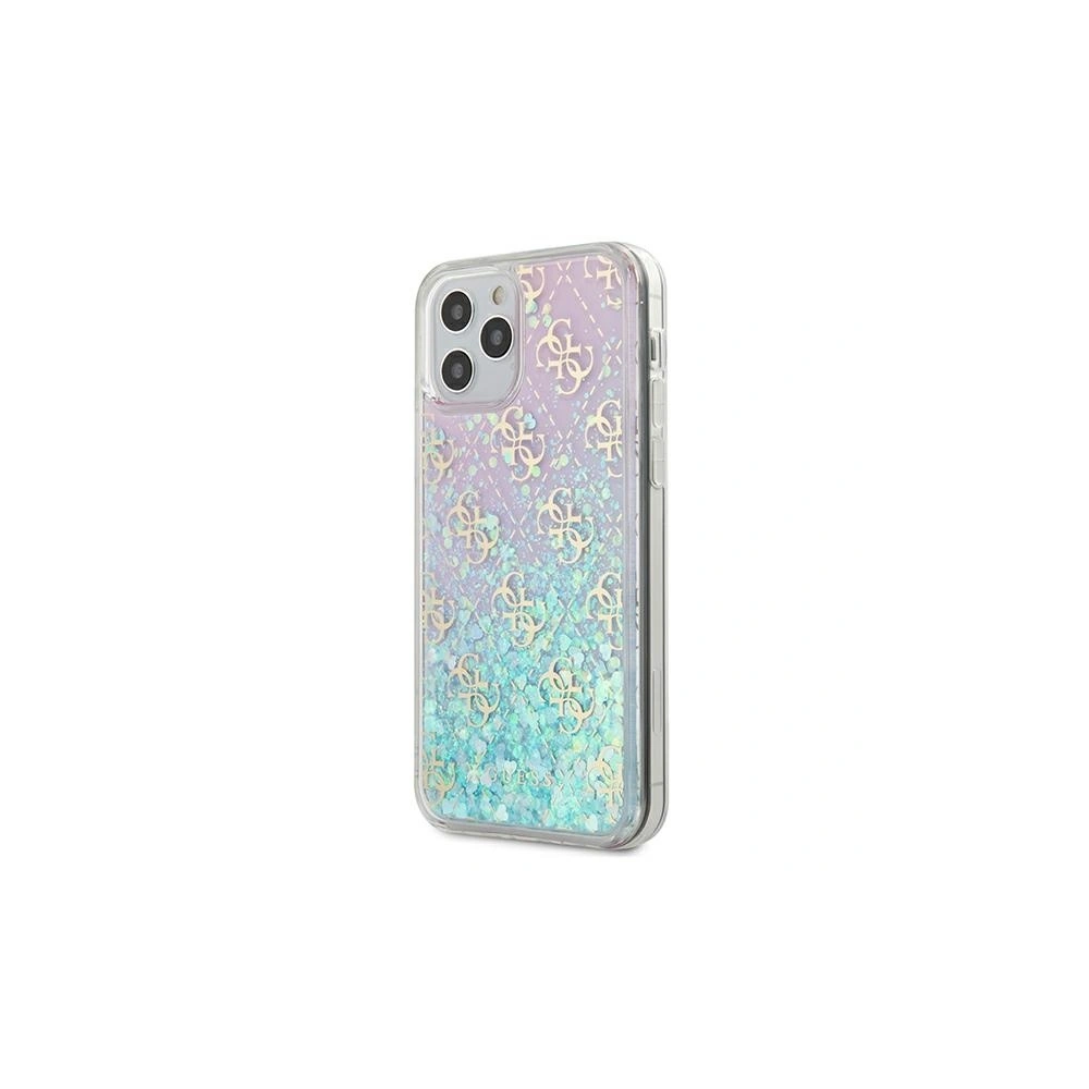 Etui Guess GUHCP12MLG4GGBLPI Apple iPhone 12/12 Pro różowy/pink hardcase Gradient Liquid Glitter 4G