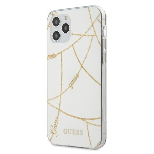 Kup Etui Guess GUHCP12MPCUCHWH Apple iPhone 12/12 Pro bílý/white hardcase Gold Chain Collection - GUE619WHT - {ean13} - Sklep Home Screen