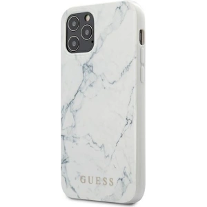 Etui Guess GUHCP12MPCUMAWH Apple iPhone 12/12 Pro biały/white hardcase Marble