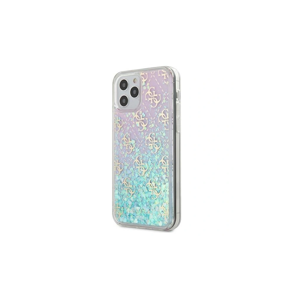 Etui Guess GUHCP12SLG4GGBLPI Apple iPhone 12 mini różowy/pink hardcase Gradient Liquid Glitter 4G