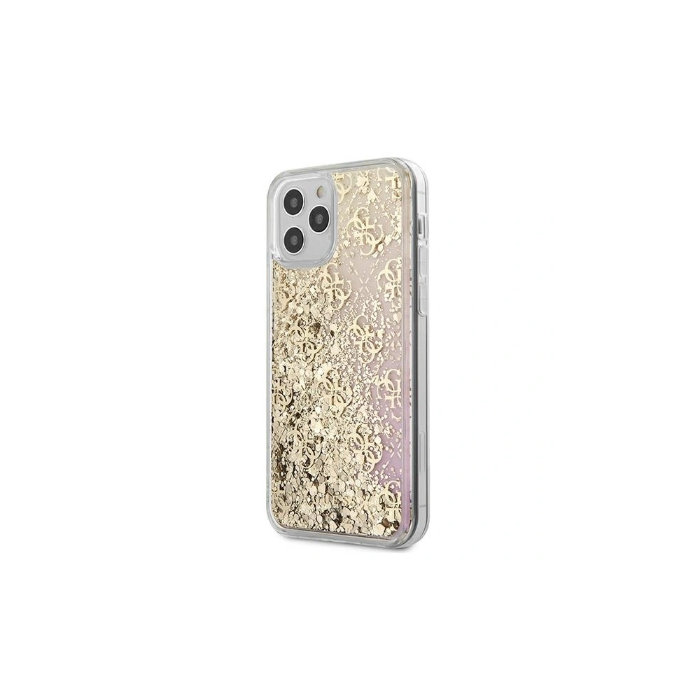 Etui Guess GUHCP12SLG4GGPIGO Apple iPhone 12 mini złoty/gold hardcase Gradient Liquid Glitter 4G
