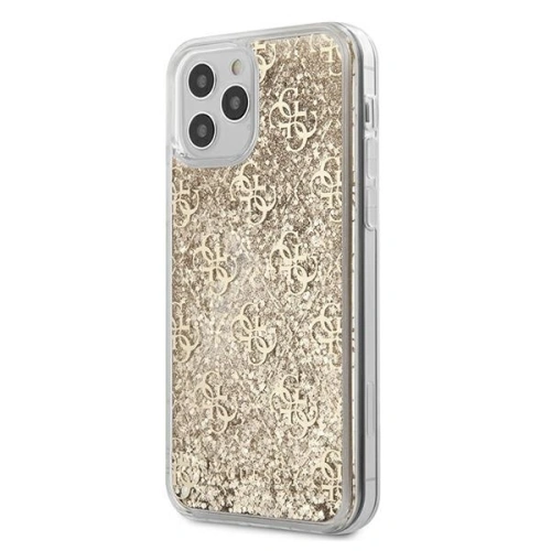 Buy Guess GUHCP12SLG4GSLG Apple iPhone 12 mini gold hardcase 4G Liquid Glitter - GUE636GLD - {ean13} - Home Screen Store Europe