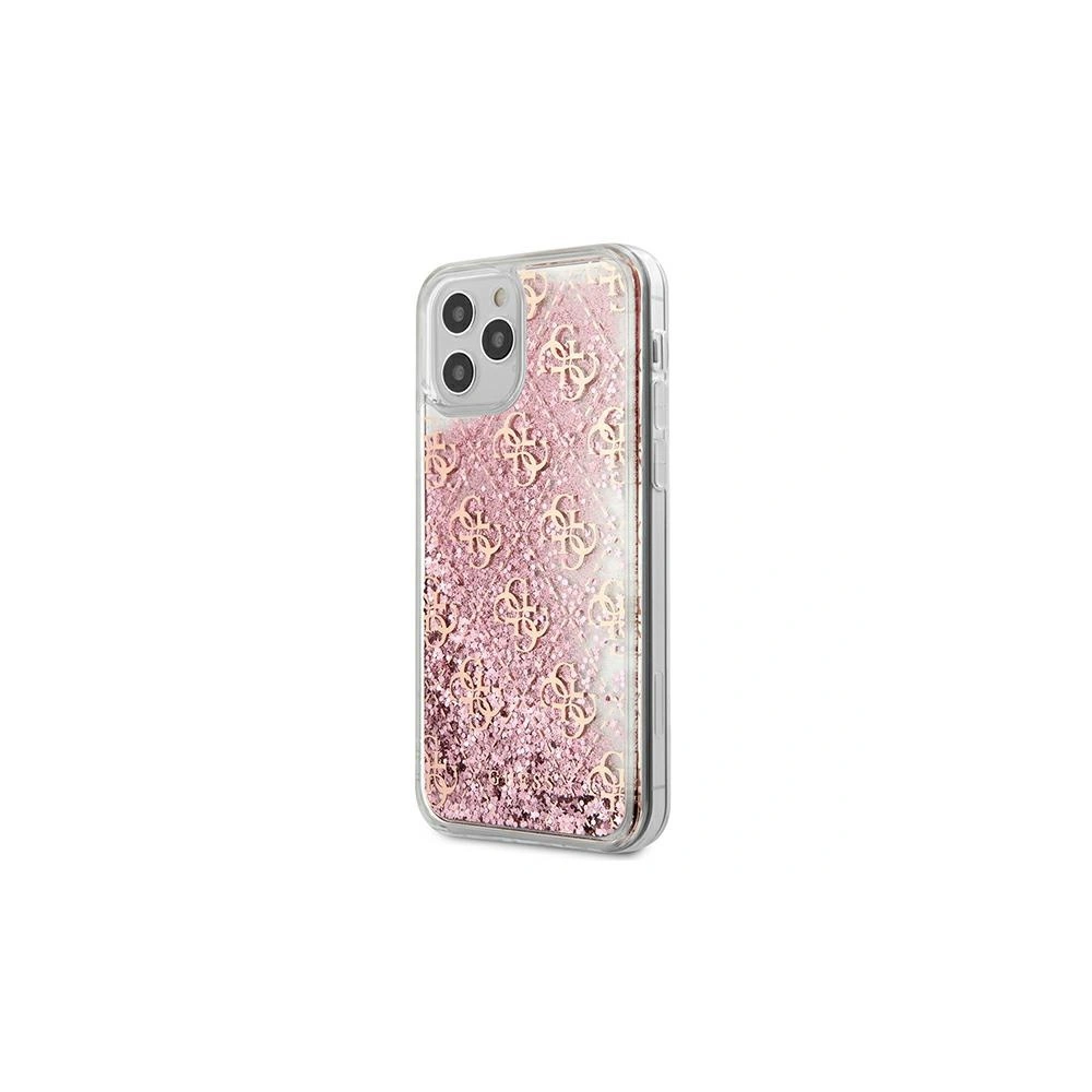 Etui Guess GUHCP12SLG4GSPG Apple iPhone 12 mini różowy/pink hardcase 4G Liquid Glitter