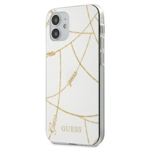 Buy Guess GUHCP12SPCUCHWH Apple iPhone 12 mini white hardcase Gold Chain Collection - GUE640WHT - {ean13} - Home Screen Store Europe