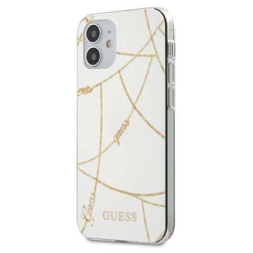 Kup Etui Guess GUHCP12SPCUCHWH Apple iPhone 12 mini bílý/white hardcase Gold Chain Collection - GUE640WHT - {ean13} - Sklep Home Screen