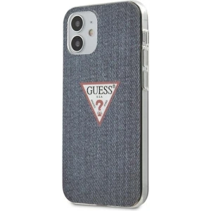 Buy Guess GUHCP12SPCUJULDB Apple iPhone 12 mini dark blue hardcase Jeans Collection - GUE643BLU - {ean13} - Home Screen Store Europe