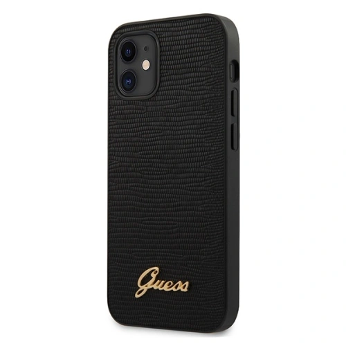 Kup Etui Guess GUHCP12SPCUMLLIBK Apple iPhone 12 mini negru/black hardcase Lizard Collection - GUE647BLK - {ean13} - Sklep Home Screen