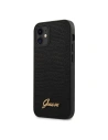 Guess Apple Tasche GUHCP12SPCUMLLIBK iPhone 12 mini schwarz/schwarz Hartschale Lizard Collection
