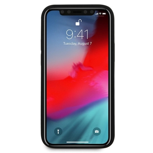 Buy Guess GUHCP12SVSATMLBK Apple iPhone 12 mini black hardcase Saffiano - GUE650BLK - {ean13} - Home Screen Store Europe