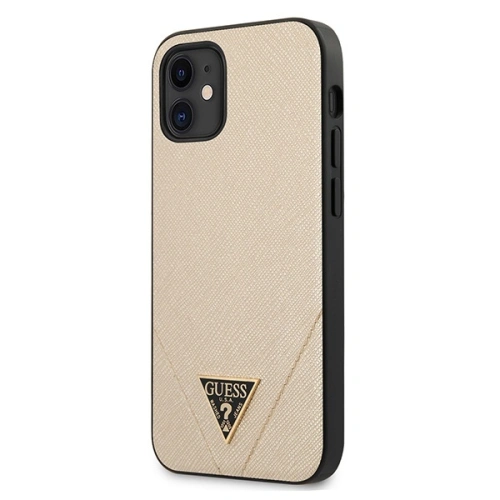 Kup Guess Apple Tasche GUHCP12SVSATMLLG iPhone 12 mini gold/hellgold Hartschale Saffiano - GUE651GLD - {ean13} - Sklep Home Screen